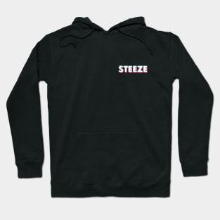 Steeze Glitch White Small Logo Hoodie